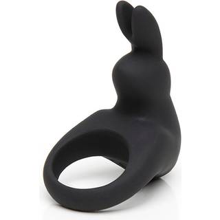 Happyrabbit Cock - genopladelig vibrerende penisring (sort)