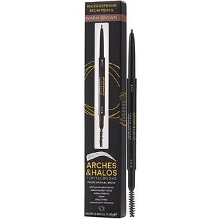 Arches & Halos Micro Definition Brow Pencil - Bliv fyldigere mere definerede bryn - Langvarig smudge Proof Rich Color - Dual Ended Pencil med bør