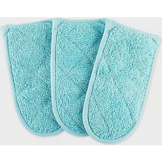 DII Basic Terry Collection quiltede 100% bomuldspande håndtag Aqua 3 stykke