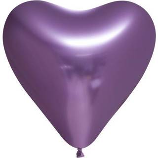 Latex Hjerte Balloner Glossy Balloner 30 Cm, Lilla 6 Stk