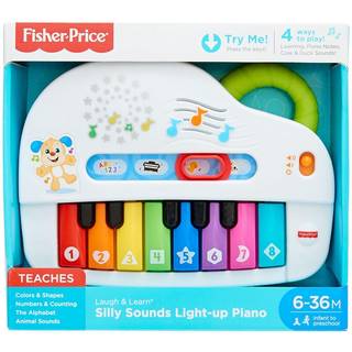 Fisher-Price Baby Toy Laugh & Learn Silly Sounds Light-Up Piano Musical Instrument med l?ringssange til sp?db?rn i alderen 6+ m?neder