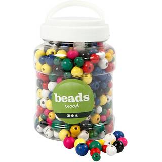 Assorterede Træperler 8-12 mm til Kreative Projekter