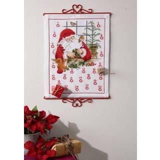 Pakkekalender broderi kit med Julemanden - 34-1603