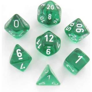 Translucent Polyhedral 7-Die Set  - Green/white