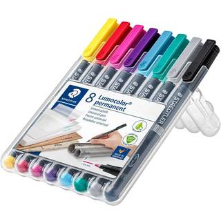 Lumocolor 318 WP8-2 permanent OHP-pen, pakke med 8 farver