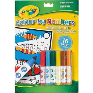 Crayola Colour By Numbers Malesæt Dyr 16 Sider & 6 Tusser