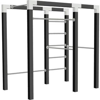 PLUS Outdoor fitness, model 2 med galvaniserede beslag, sort/fyr, 220  x  210 cm
