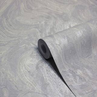 Paoletti Riva Paoletti Grey Marble Metallic Vinyl Wallpaper