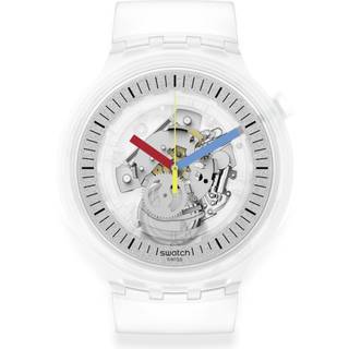 Swatch Clearly Bold Quartz Transparent Dial Transparent Strap Unisex Watch SB01K100