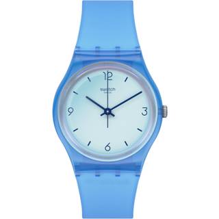 Swatch Gent Swan Ocean Quartz Blue Dial Blue Transparent Silicone Strap Unisex Watch GS165
