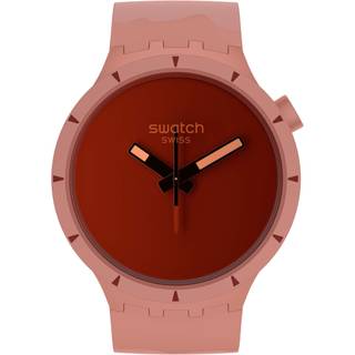 Swatch Big Bold Bioceramic Canyon Quartz Red Dial Red Silicone Strap Unisex Watch SB03R100