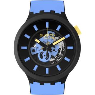 Swatch Big Bold Bioceramic Travel By Day Quartz Black Dial Black Silicone Strap Unisex Watch SB03B108