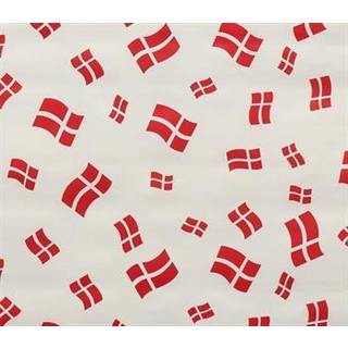 Voksdug - 10 meters rulle - Dannebrosflag - 140 cm. bred - Voksdug med Danske flag