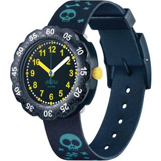 Flik Flak Skeleticious Quartz Green Dial Green Recycled PET Strap Kids Watch FPSP052