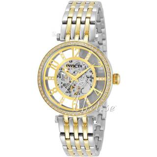 Invicta 32295 Objet D Art Skeletskåret/Gul guldtonet stål Ø37 mm