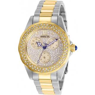 Invicta 28433 Angel Krystalludsmykket/Gul guldtonet stål Ø38 mm