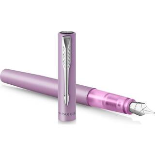 Parker Vector XL fyldepen | Metallisk lilla lak på messing | Medium spids med Blue Ink Refill | Gaveæske