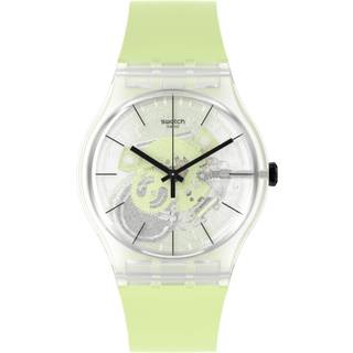 Swatch New Gent Green Daze Quartz Transparnet Dial Green Strap Unisex Watch SO29K106