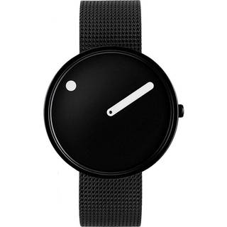 Picto ur - Sort skive og mat IP stål mesh lænke - 40 mm