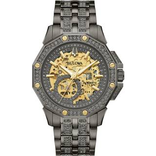 Bulova Crystal 98A293 Octava Automatic Grey IP Bracelet Watch - W09251