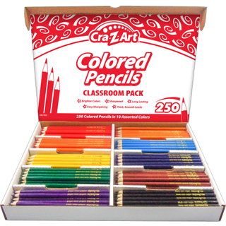 CRA-Z-Art farvede blyanter bulkklassepakke 250ct 10 Assorterede farver