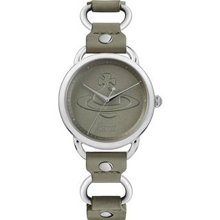 Vivienne Westwood Carnaby Quartz Olive Green Dial Olive Green Leather Strap Ladies Watch VV163OLSL