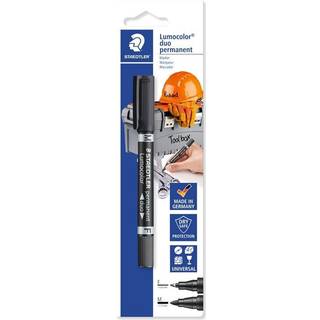 10 x Staedtler Lumocolor Duo 348 permanent marker 0,6/1,5mm sort