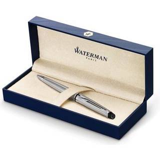 Waterman ekspert kuglepen | Rustfrit stål med krombeklædning, medium spids med blå blækpåfyldning, gaveæske