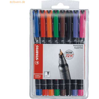 Stabilo 841-8 Superfine OH pen 0,4mm etui m. 8 penne