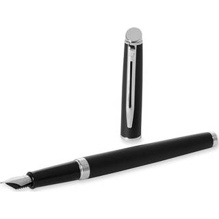 Waterman Hémisphère fyldepen | Mat sort med palladiumkant | Mellem Nib | Blåt blæk | Gaveæske
