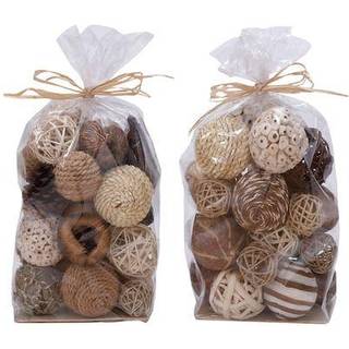 Deco 79 Coastal Dried Plant Round Orbs & Vase Filler S?t p? 2 11 """" H 7 """" W Brown