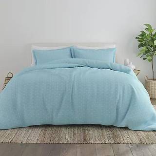Linned Market Duvet Cover King Size (Aqua) - Oplev hotellignende komfort med enestående blødhed udsøgte udskrifter og solide farver til et drømme