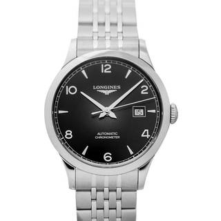 Longines L2.821.4.56.2 Record Sort/Læder Ø40 mm