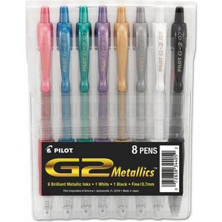Pilot 34405 G2 Pens Gel Metallics.7mm 8/PK Assorteret