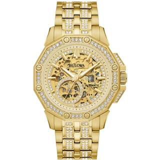 Bulova Crystal 98A292 Octava Automatic Gold Tone Bracelet Watch - W09250