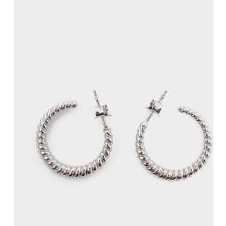Olivia Burton Silver Rope Twist Hoop Earrings