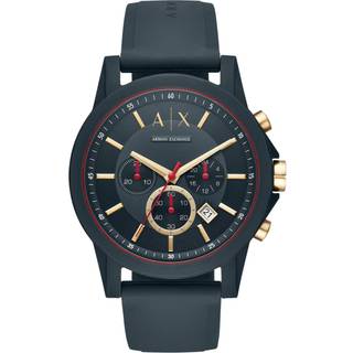 Armani Exchange Chronograph Quartz Blue Dial Silicone Strap Men's Watch AX1335