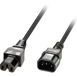 LINDY IEC Extension Cable IEC C14 to IEC C15 (Hot Conditioned), 2m Black