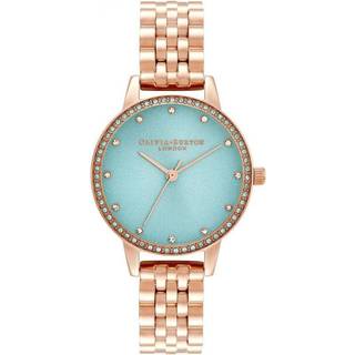 Olivia Burton Midi Mint Rose Gold Sparkle Bracelet Watch - Rose Gold - Blue