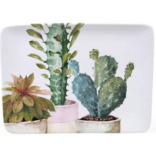 Certificeret International Cactus Verde rektangulært fad 16 """" X 12 """" En størrelse flerfarvet