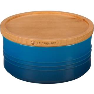 Le creuset stent?jsbeholder med tr? l?g 23 oz. (5,5 """" Diameter) Hvid
