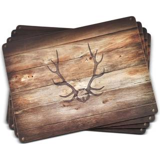 Pimpernel Lodge Collection Placemats | S?t af 4 | Varmebestandige m?tter | Cork-st?ttet bestyrelse | H?rdt placemat s?t til spisebord | M?l 15,7