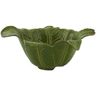Bordallo Pinheiro Tableware - 'Banana Madeira' salad bowl in green earthenware