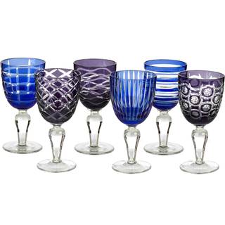 POLSPOTTEN Glassware - 'Cobalt' wine glass, set of six in multicolor Glass