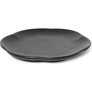 Serax - Plate Ribbed Inku M L13,9 X W13,9 X H1,3 cm - Black - Assietter - Sergio Herman - Sort