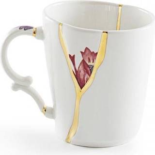 Seletti Tea And Coffee - 'Kintsugi' mug , no 3 in WHITE/MULTICOLOR Porcelain, gold