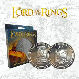 FaNaTtik - The Lord of the Rings Set of 4 Embossed Metal Coasters - Bordskåner