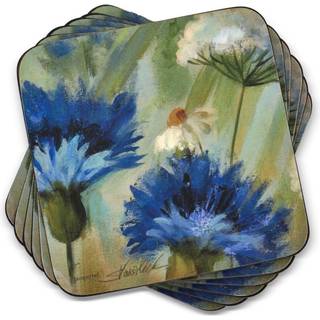 Pimpernel Fleur des Champs Collection Coasters | S?t af 6 | Cork backed Board | Varme- og pletbestandig | Drinks Coaster til bordpladsbeskyttelse