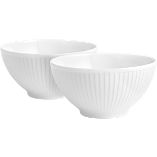 Plissé Skål Dia 14 cm 50 cl 2 stk. Hvid