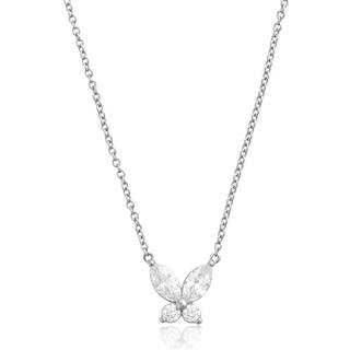Olivia Burton Silver Marquise Butterfly Necklace - Silver